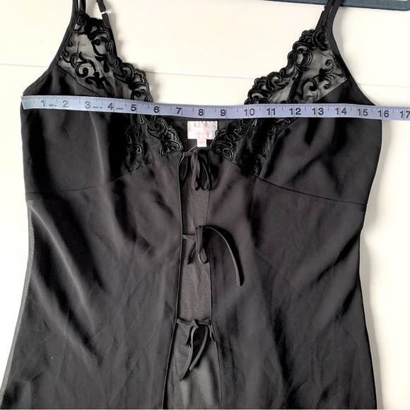 Sheer Tie Front Black Camisole M by Keys Lingerie - Picture 4 of 7